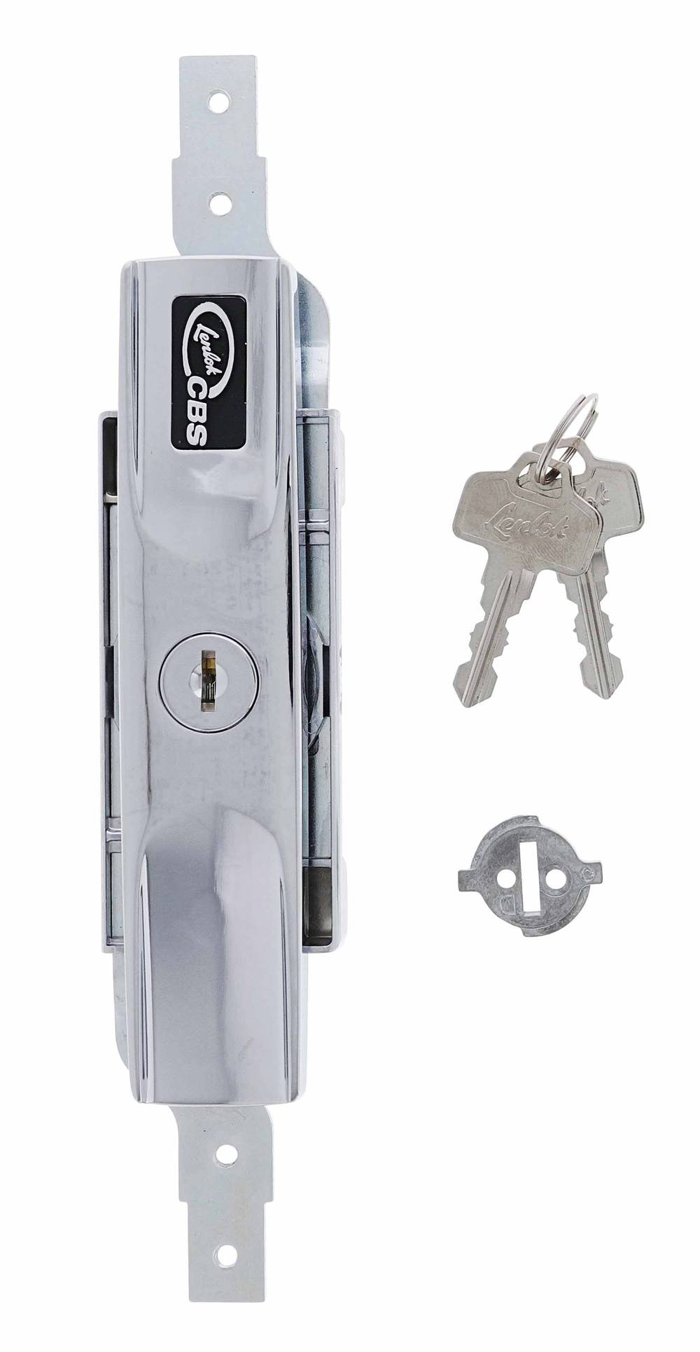 Lenlok 4321 Narrow Square Face Roller Door Lock, Wafer, LF Keyed Alike KA4,