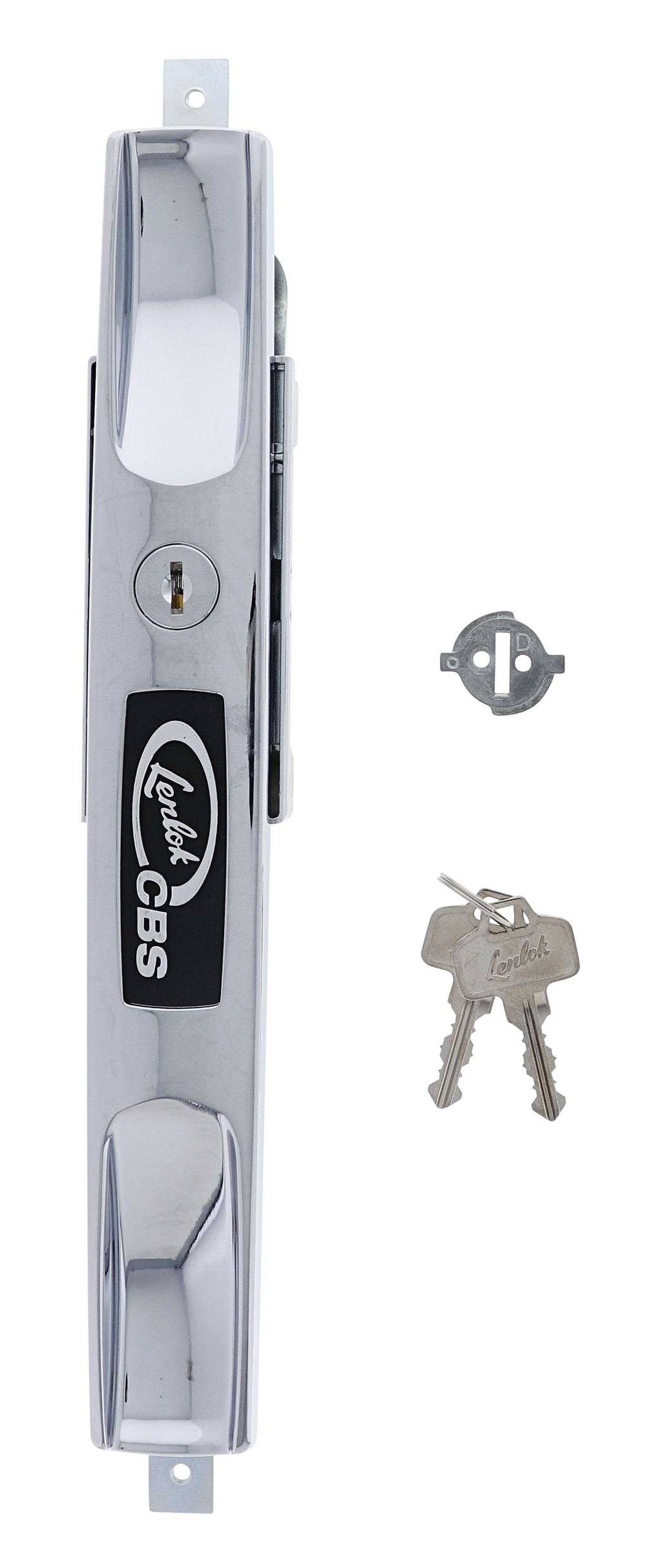 Lenlok 4323 Long Dual Grip Face Roller Door Lock, Wafer, LF Keyed to Differ ,