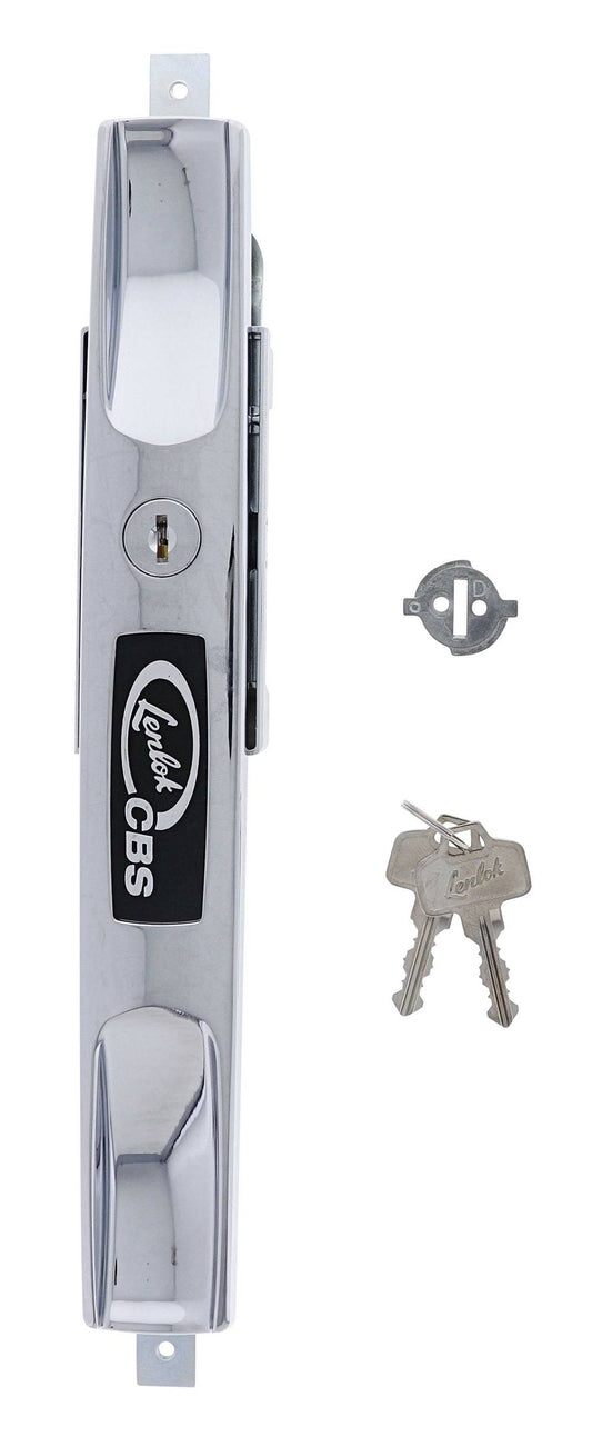 Lenlok 4323 Long Dual Grip Face Roller Door Lock, Wafer, LF Keyed to Differ ,