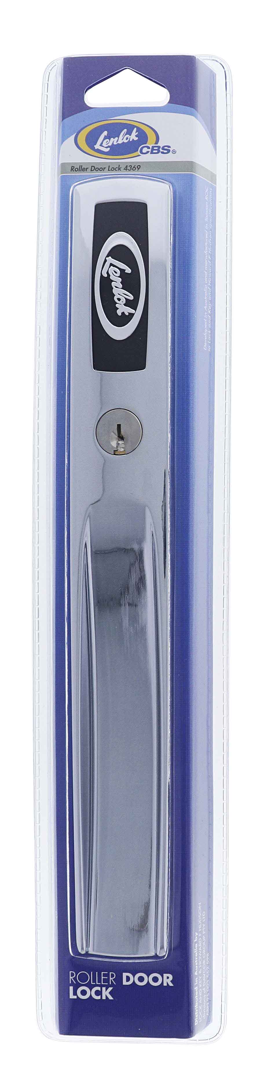 Lenlok 4369 Long Single Grip Face Roller Door Lock, 4 pin, C4 Keyed to Differ , Display Pack