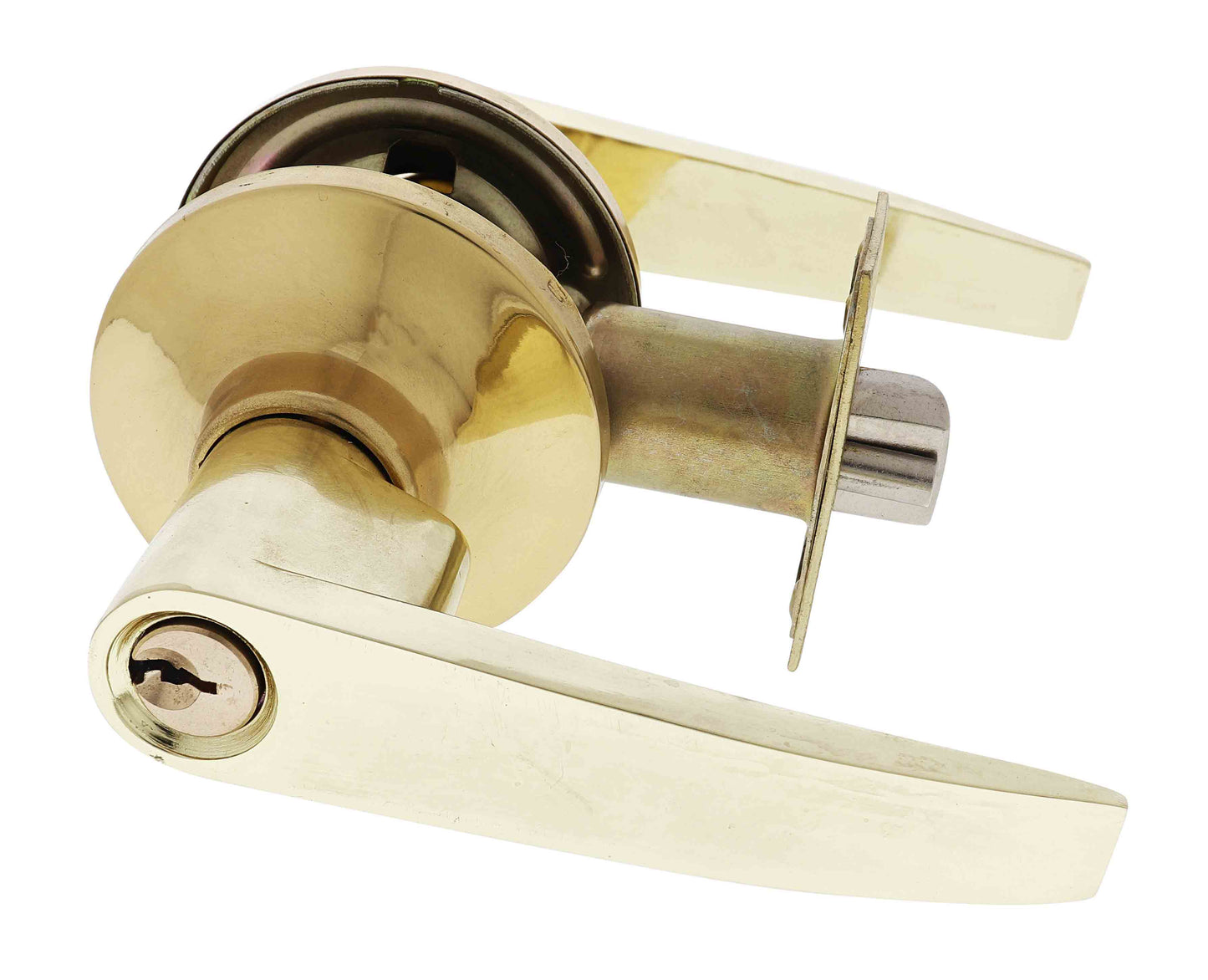 Ritefit 808 Tiebolt Entrance Leverset, 60-70mm Backset, Boxed, Polished Brass