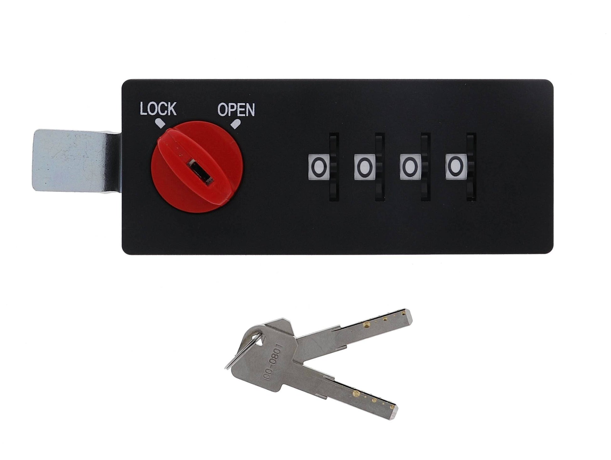 CL 4 Dial, Cabinet lock large with key override, Black