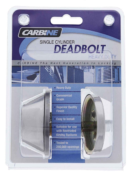 Carbine ALB series Single Cylinder and Turn Deadbolt, 60mm backset, C4 Keyed to Differ , Display Pack, Chrome Plate
