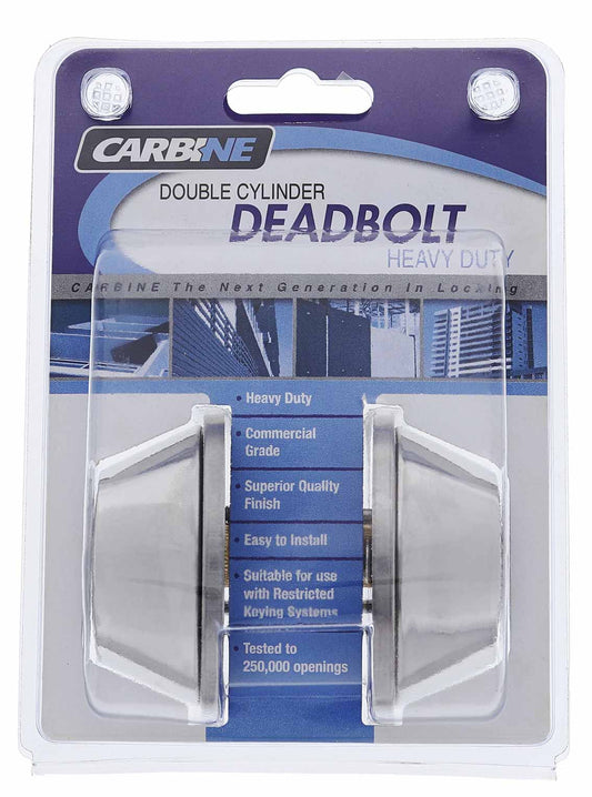 Carbine ALB series Double Cylinder Deadbolt, 60-70mm backset, C4 Keyed to Differ , Display Pack, Chrome Plate