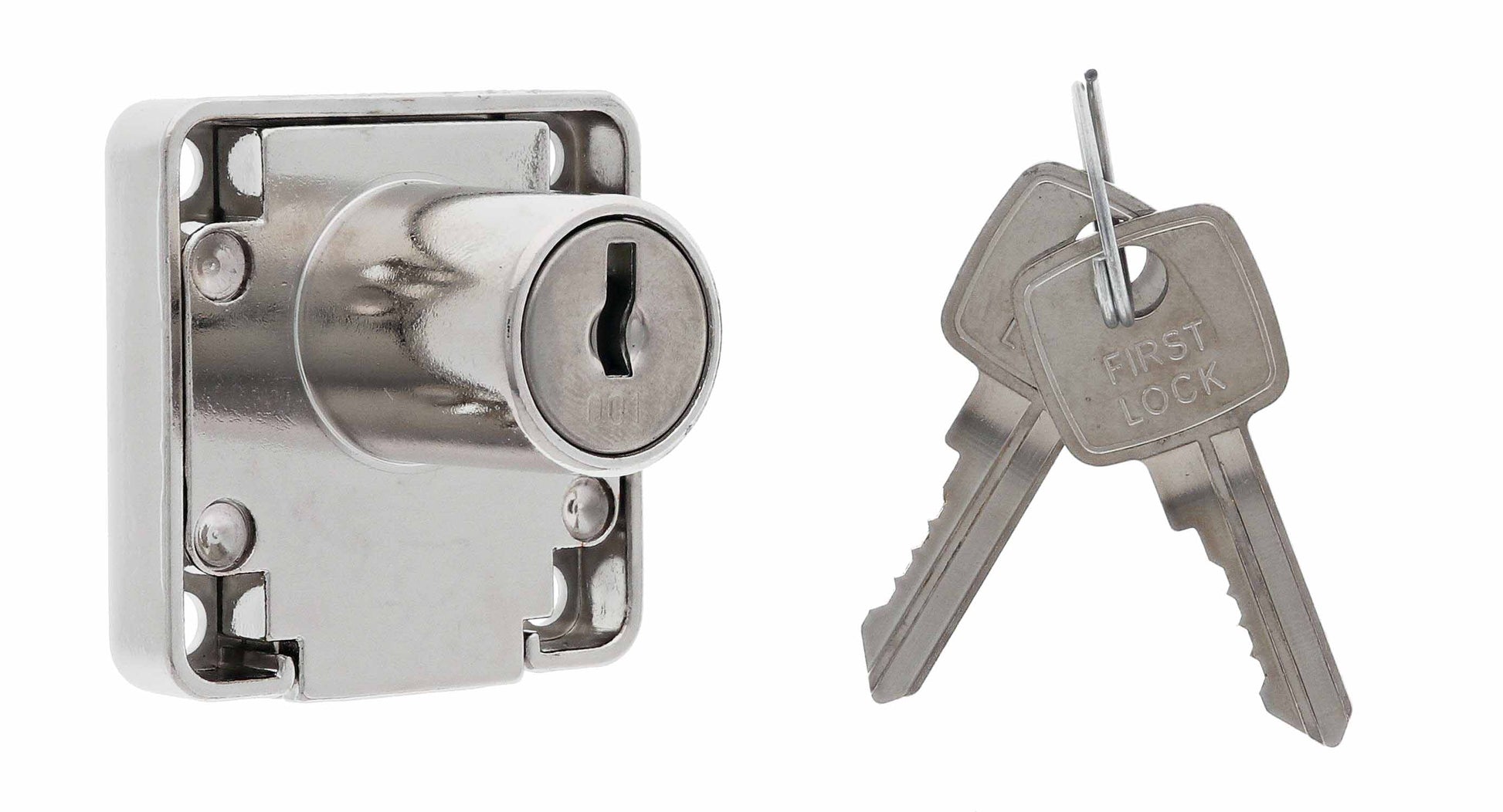 Lenlok Boltlocksq Square Body Cupboard Lock, 20MM X 10.2 Tongue, Keyed to Differ, , Chrome Plate