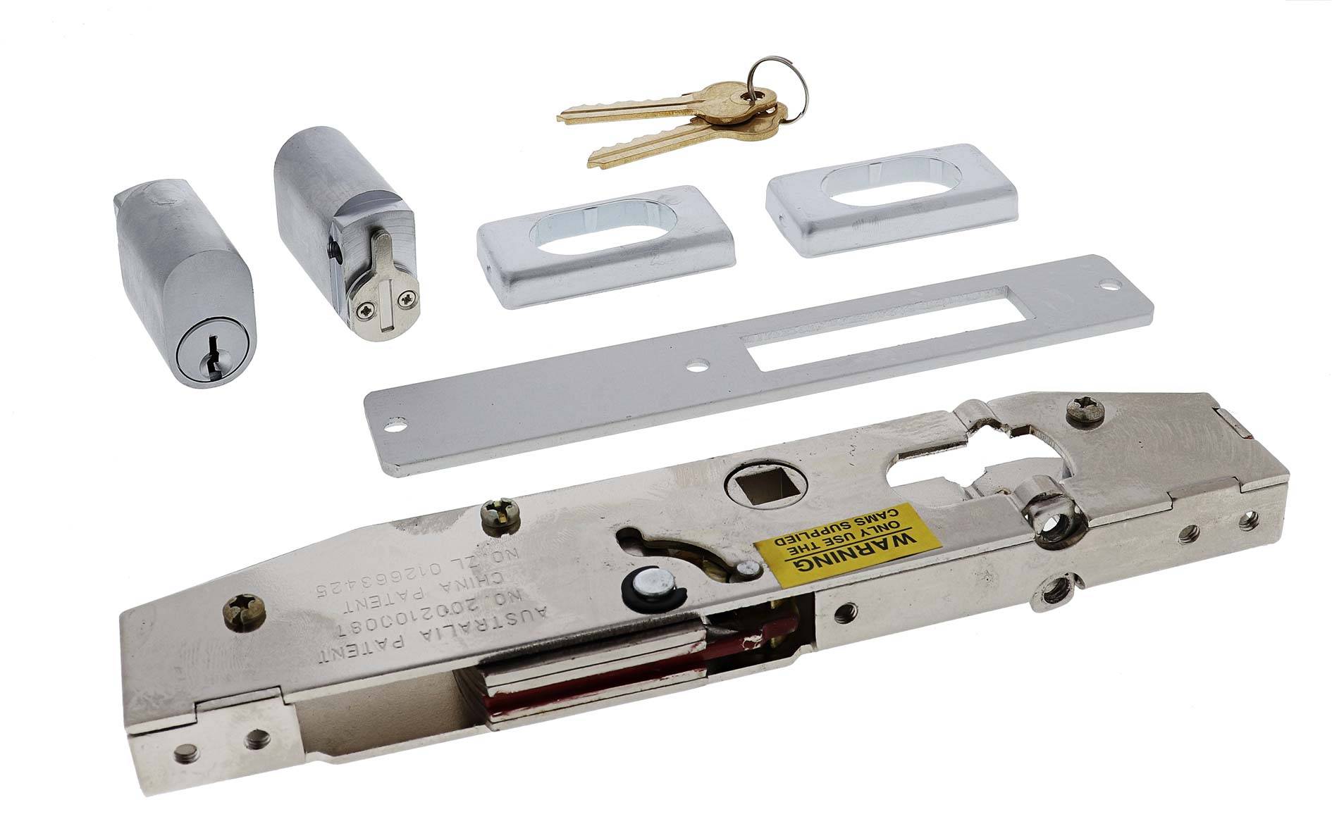 Lenlok C-702, Hinged door, Short Throw, 22mm Bolt, Double cylinder, Boxed Single, Satin Chrome