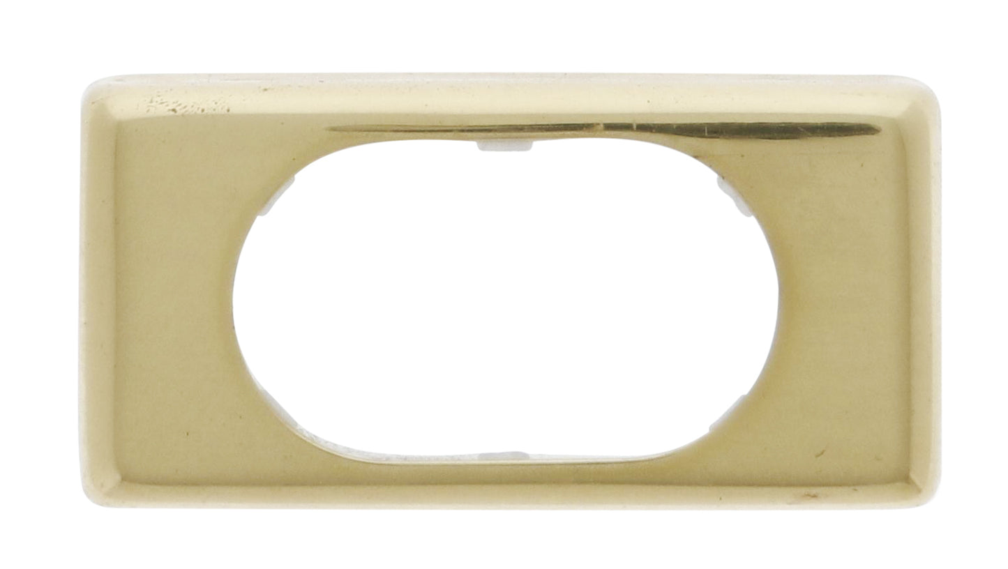 Lenlok Rectangular, Oval Escutcheon with Nylon Insert, Polished Brass