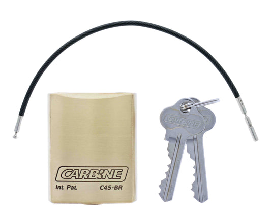 Carbine C45 Brass Padlock, 8MM X 18INCH CABLE, Keyed to Differ , Boxed Single
