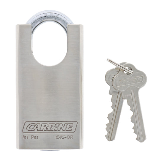 Carbine C45 Nickel Plated Brass Protected Padlock, 8MM X 30MM MOLY SHACKLE, Keyed to Differ , Boxed Single