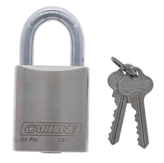 Carbine C50 Brass Padlock, 9.5MM X 30MM MOLY SHACKLE, Keyed to Differ Bulk 12