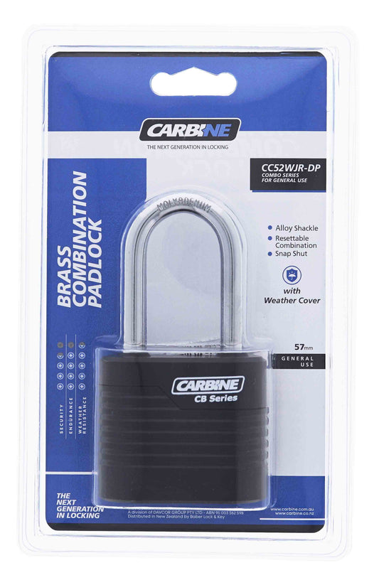 Carbine CC52 52MM Steel 4 Dial Combination Padlock, 51MM x 7.9MM Shackle, Display Pack