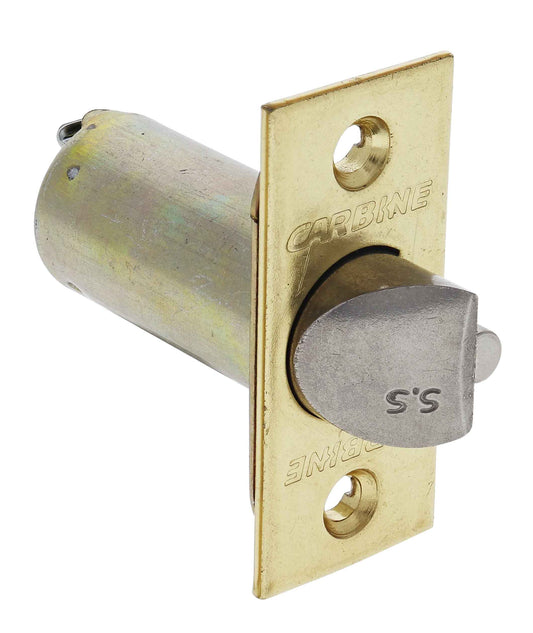 Carbine cylindrical 70mm deadlatch polished brass