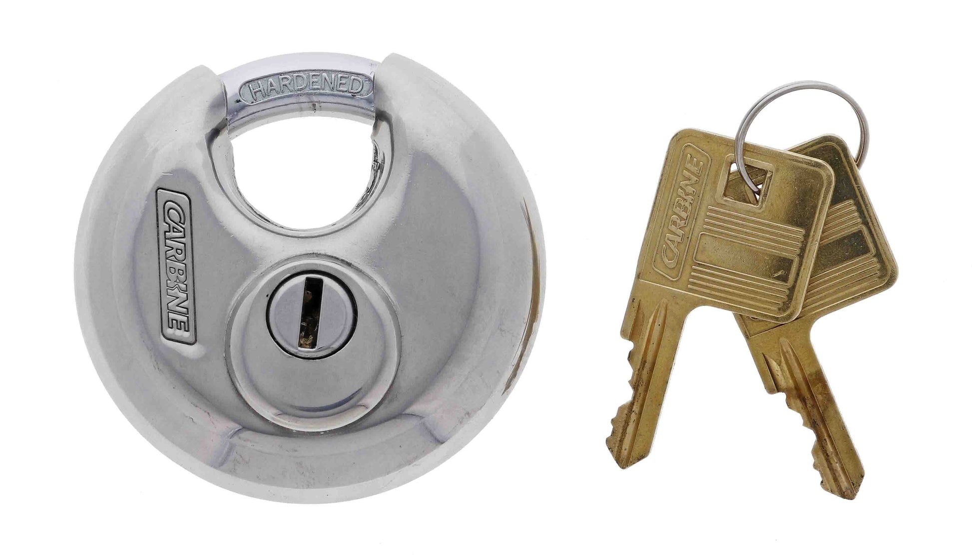 Carbine CD70 Disc Padlock, Keyed Alike KA2, Boxed, Stainless Steel Body