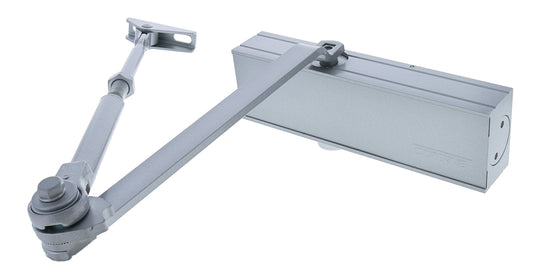 Carbine CDC-5 Radius EN2-6 40kg - 120kg door closer, Silver, with Hold open arm and delayed action