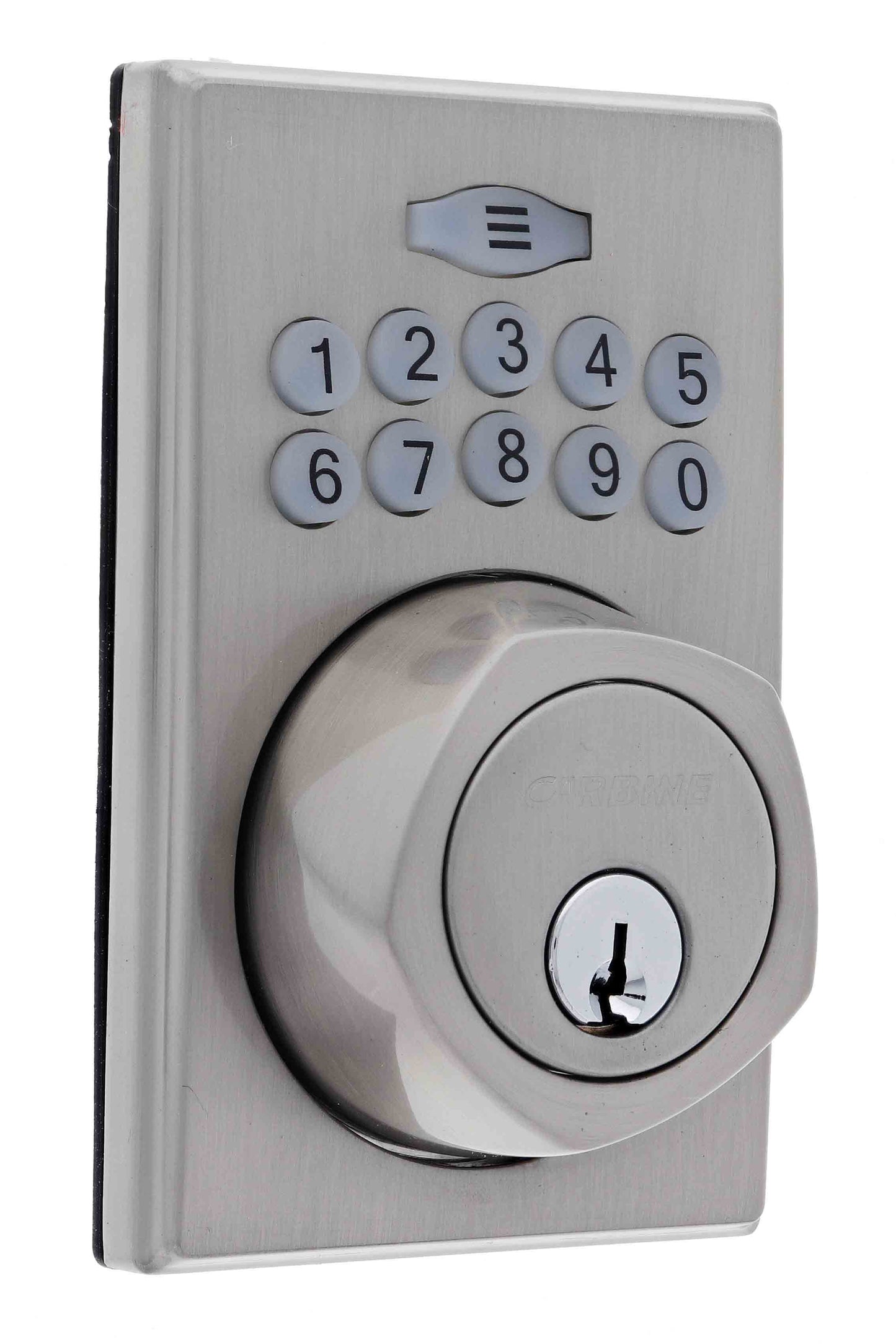 Carbine CDL-DBS Electronic Digital Spin to Lock deadbolt, With batteries, Boxed, Satin Nickel