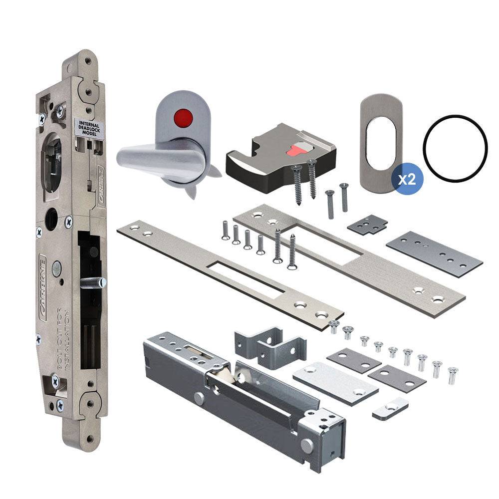 Carbine Acrobat Cylinder and Turn Standard model, Sliding Door, , No cylinder with turnsnib includes escutcheons, suits Timber, Includes Latching Strike, Hook Bolt