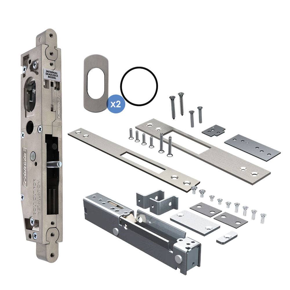 Carbine Acrobat Double Cylinder Standard model, Sliding Door, , Less cylinders with escutcheons, suits Timber, Includes Latching Strike, Less Bolt