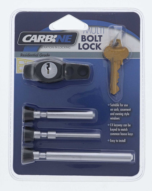 Carbine CMB Multi Bolt Lock , C4 Keyed Alike KA1, Display Pack, Black