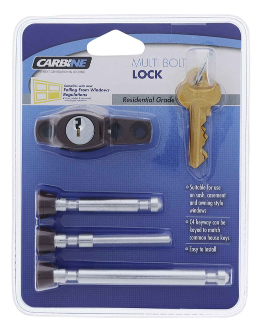 Carbine CMB Multi Bolt Lock , C4 Keyed Alike KA1, Display Pack, Brown