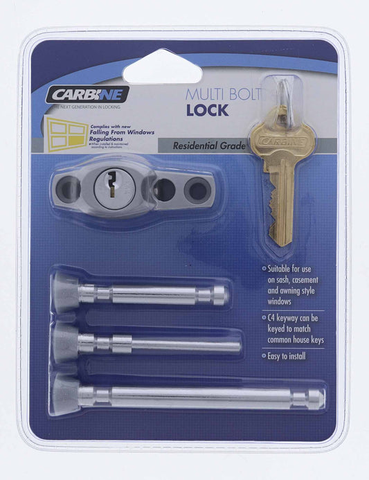 Carbine CMB Multi Bolt Lock , C4 Keyed Alike KA1, Display Pack, Silver