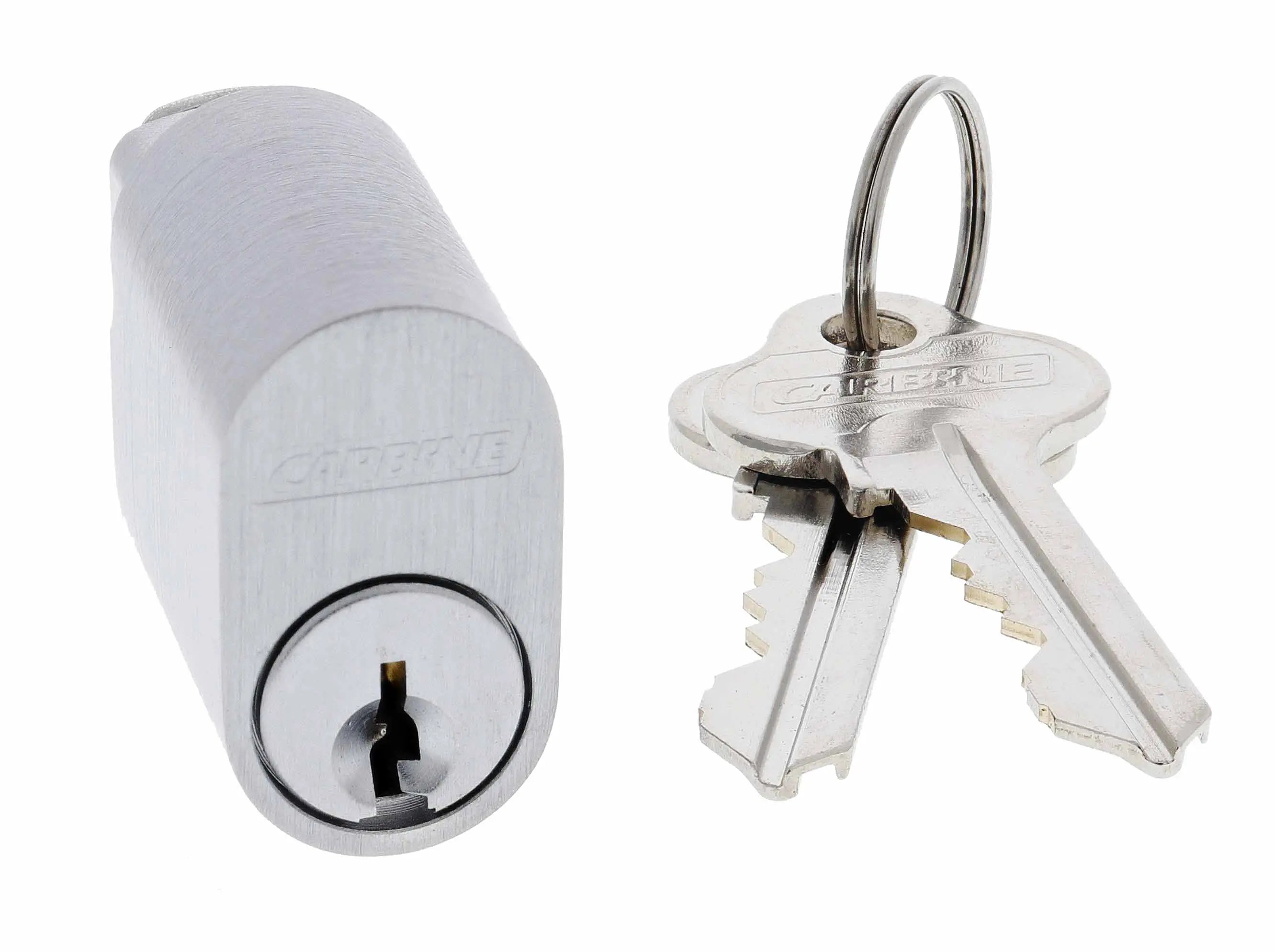 Carbine Oval Cylinder, 6 pin X Cam, C4 Keyed Alike KA3, Satin Chrome ...