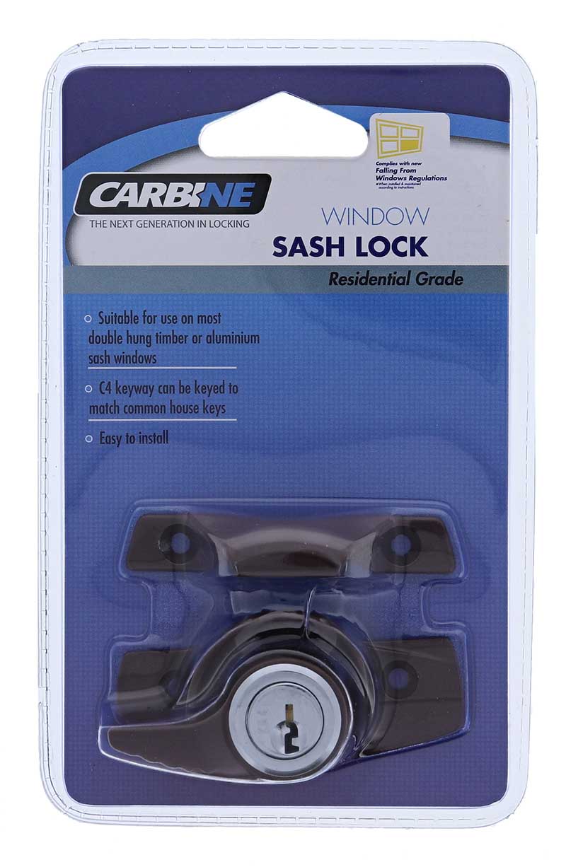 Carbine CSW Sash Window Lock , C4 Keyed Alike KA1, Display Pack, Brown