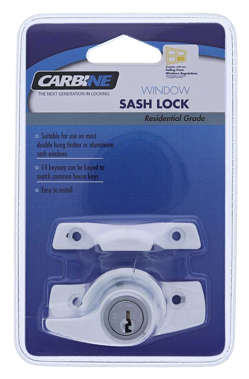 Carbine CSW Sash Window Lock , C4 Keyed Alike KA1, Display Pack, White