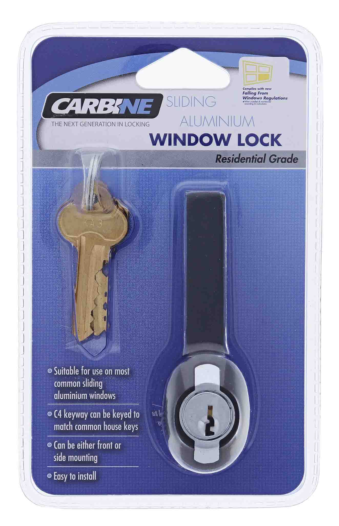 Carbine CVL Vent Lock, C4 Keyed Alike KA1, Display Pack, Black