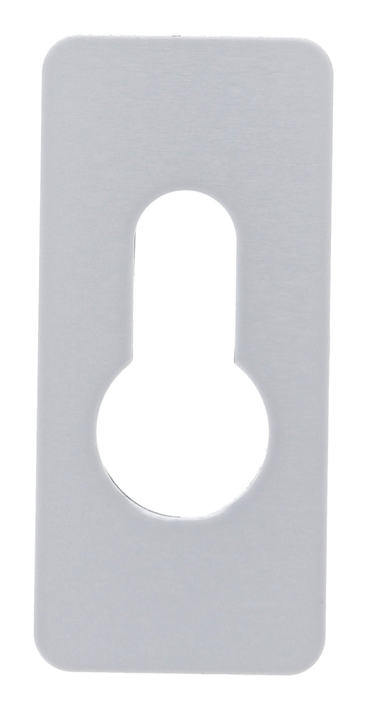 Souber EE2, Rectangular Adhesive Escutcheon Suits Euro Cylinder, 65.5mm x 30mm, Anodised Silver