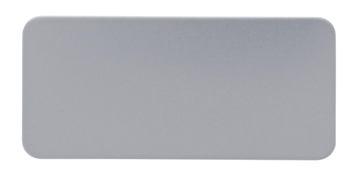 Souber EE2, Rectangular Adhesive Escutcheon Suits Plain Plate, 65.5mm x 30mm, Anodised Silver