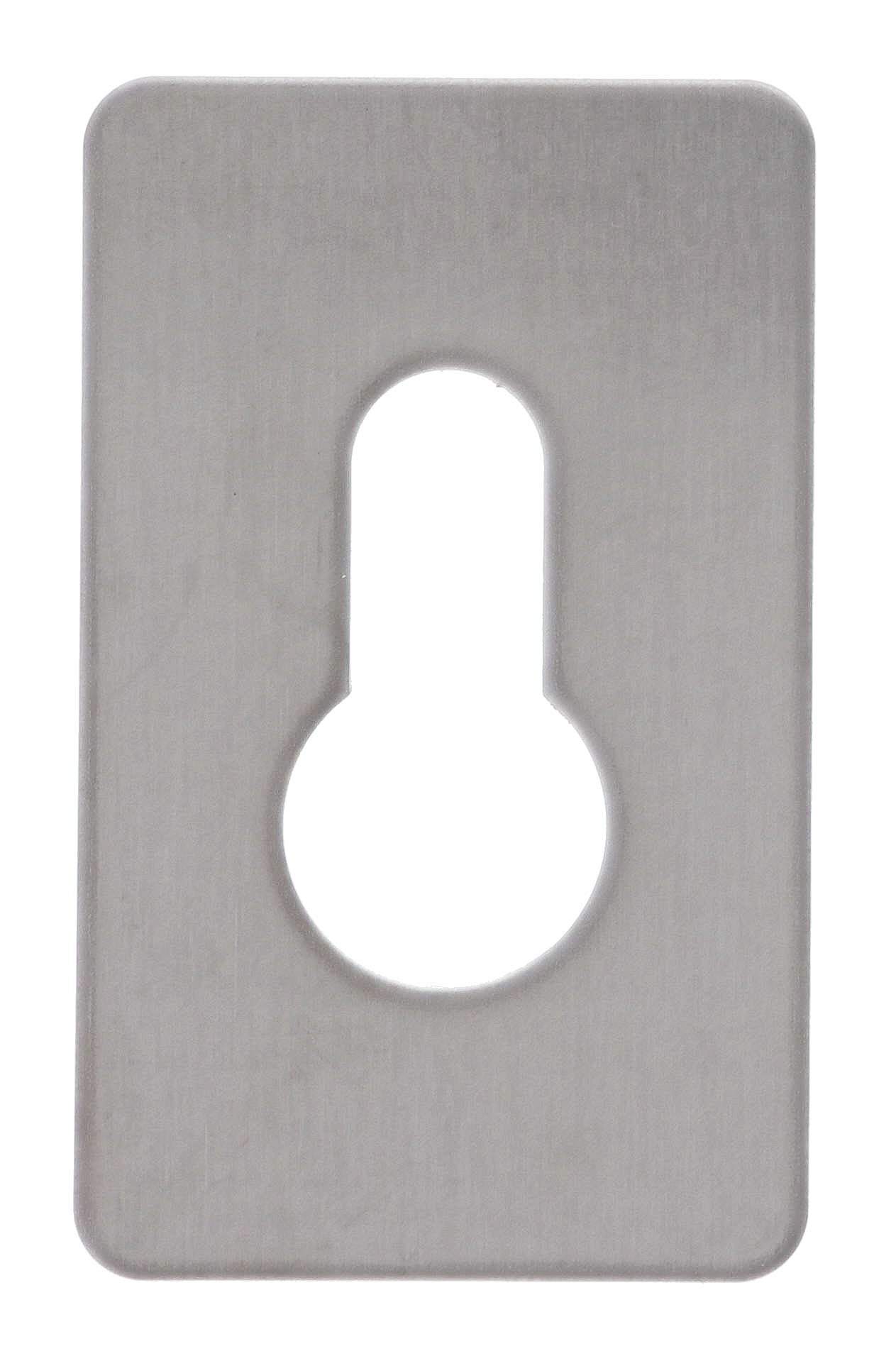 Souber EE3, Rectangular Adhesive Escutcheon Suits Euro Cylinder, 65.5mm x 40mm, Stainless Steel