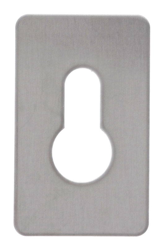 Souber EE3, Rectangular Adhesive Escutcheon Suits Euro Cylinder, 65.5mm x 40mm, Stainless Steel