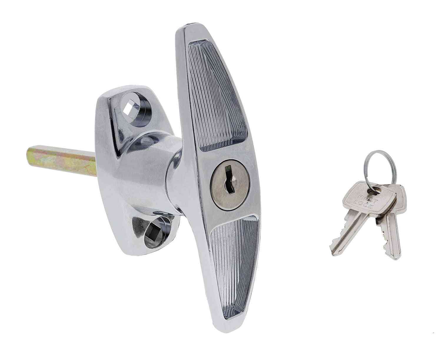 Lenlok GHFF T Handle, Front Fixing, 115MM Spindle, Keyed to Differ , , Chrome Plate, Poly bag