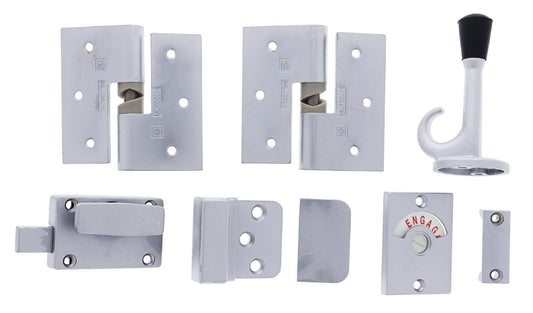 Lenlok HCSFWIGHSCBLH Screw Fixed Gravity Hinge Set, Hold Closed, Left hand, Satin Chrome
