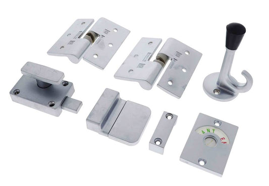 Lenlok HCSFWIGHSCBRH Screw Fixed Gravity Hinge Set, Hold Closed, Right hand, Satin Chrome