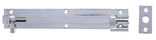 Lenlok 150 mm Neck Bolt in satin chrome finish, packaged in a poly bag. Durable and secure locking hardware for doors and gates.