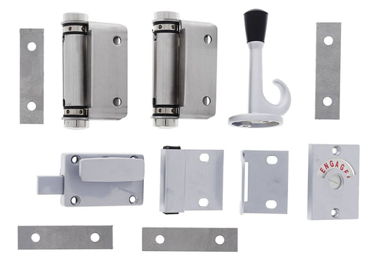 Lenlok HOBTWI Bolt Through Spring Hinge Set, Hold Open, , Stainless Steel