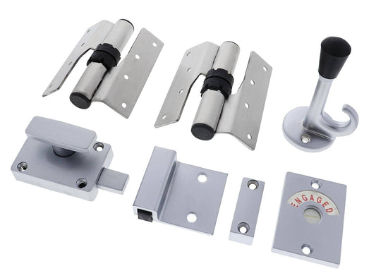 Lenlok HOSFWIGHSSLH Screw Fixed Gravity Hinge Set, Hold Open, Left hand, Satin Stainless Steel