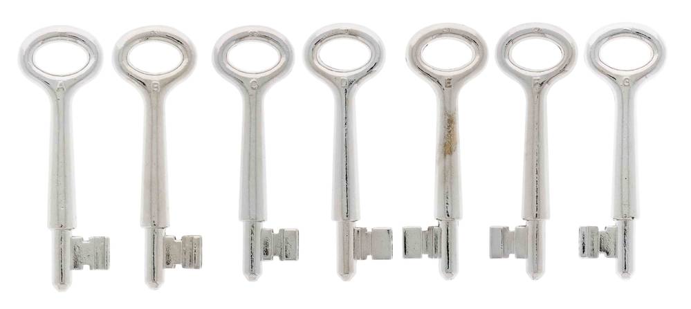 Lane A-h Set of 7 keys (NO F key) Precut Pin Key suits Lane 2l Mortice ...
