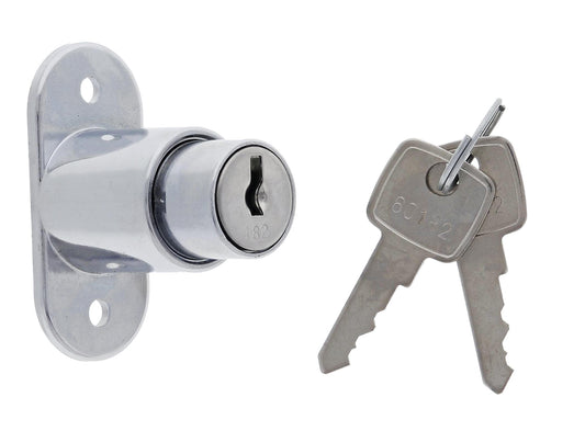 Lenlok LPL Removable Plug Push Lock, Keyed Alike KA1, Chrome Plate