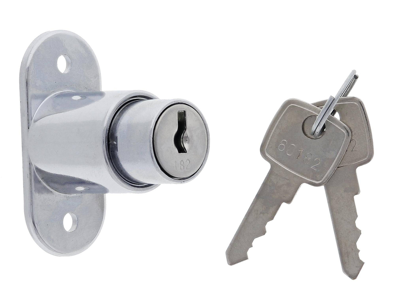 Lenlok LPL Removable Plug Push Lock, Keyed to Differ , Chrome Plate