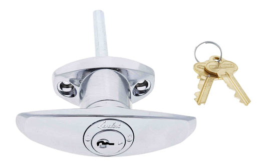 Lenlok T Handle, Front Fixing, 75MM Shaft, C4 Keyed to Differ , , Chrome Plate