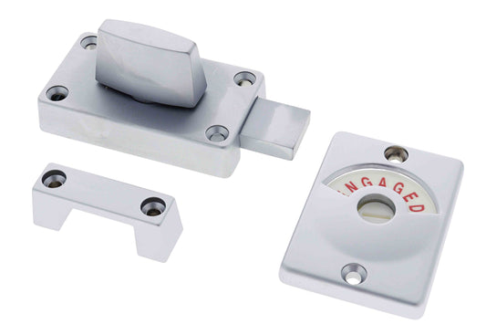 Lenlok M100sf, Surface Mounted Indicator Bolt, 70MM X 40MM with Emergency Slot, Satin Chrome