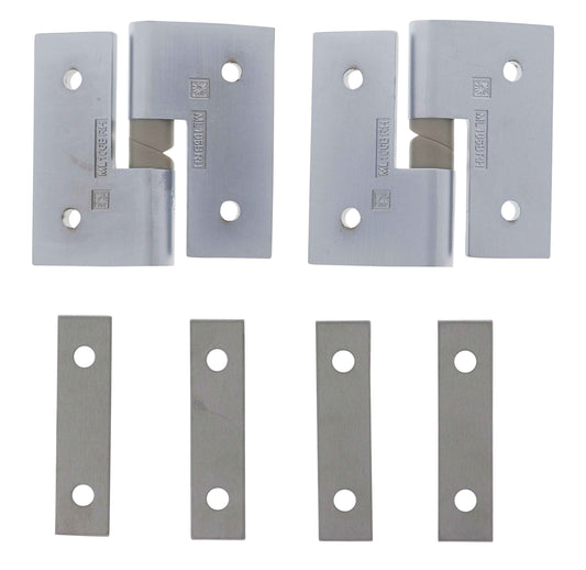 Lenlok M106, Right hand Gravity Hinge Pair, Bolt Through, Hold Open, , Satin Chrome