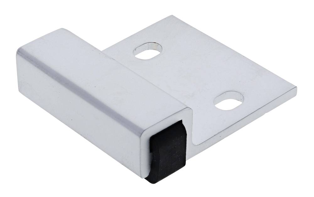 Lenlok M107BT, Bolt Through, Bumper, 48MM X 54MM X 17.5MM, suits 18-50mm Door, Satin Chrome