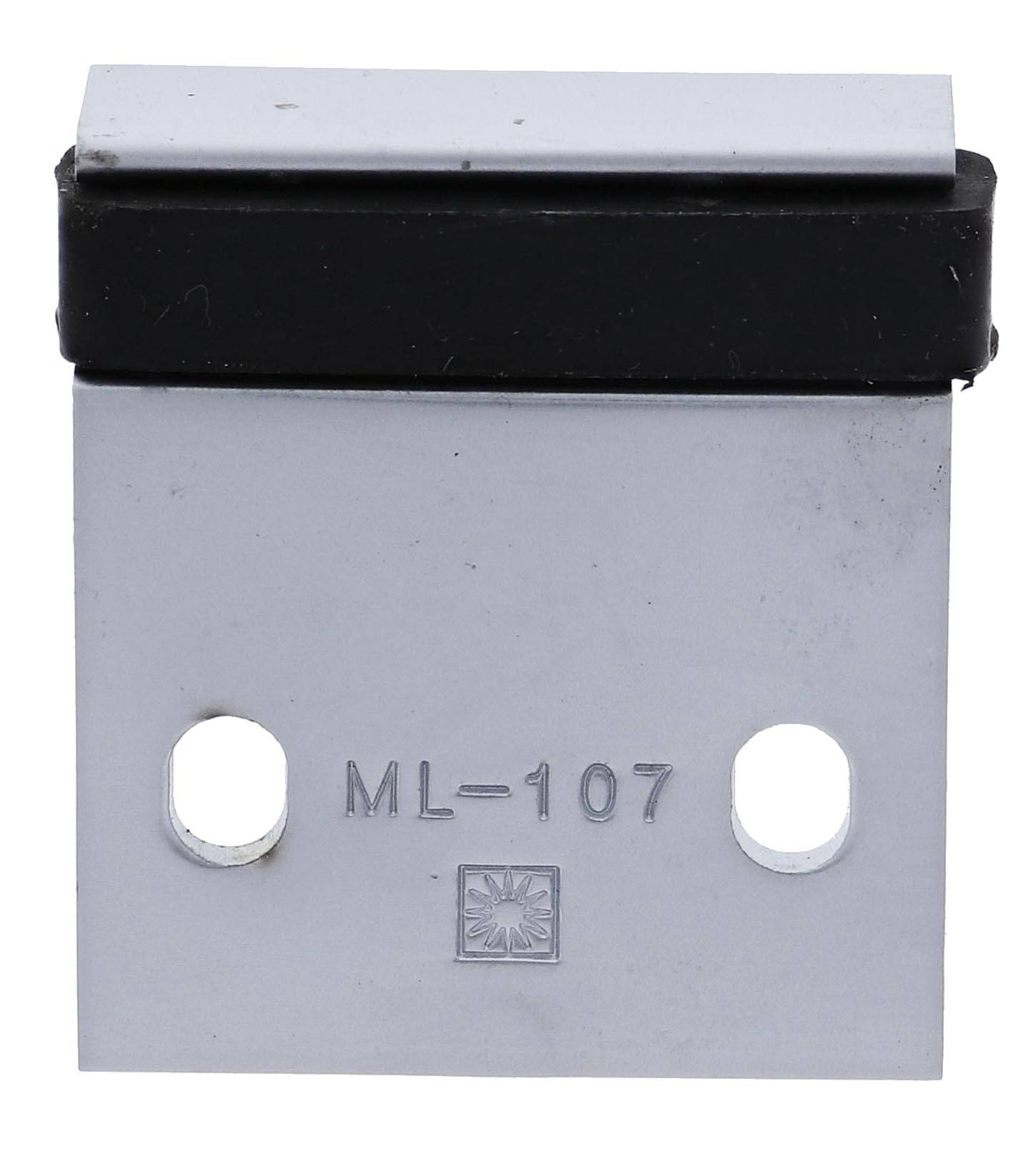 Lenlok M107NF, Bolt Through, Bumper No Fixings, 48MM X 54MM X 17.5MM, suits 18-50mm Door, Satin Chrome