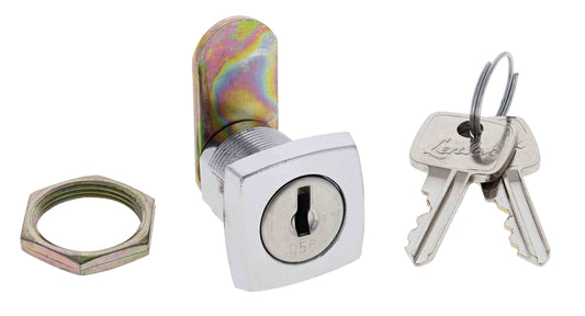 Lenlok LF16 19MM Square Face Mastered Cam Lock, 27mm cam, Keyed Alike 180,