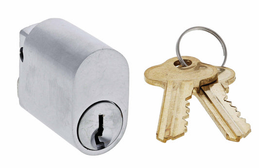 Lenlok Oval Cylinder, Z Cam, 6 pin, C4 Keyed Alike KA1, Satin Chrome Boxed