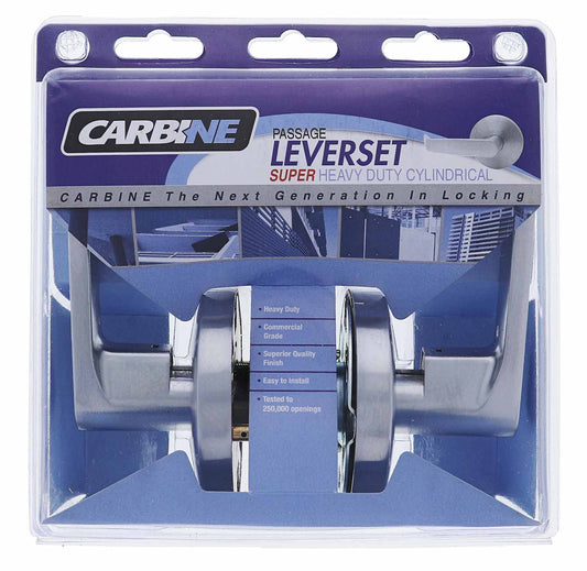 Carbine Doncaster 7000 Cylindrical Passage set, Standard Lever, 70mm backset, , Display Pack, Brushed Satin Chrome