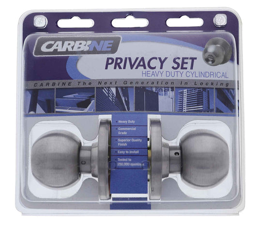 Carbine Epsom 3000 Cylindrical Privacy set, 70mm backset, , Display Pack, Satin Stainless Steel